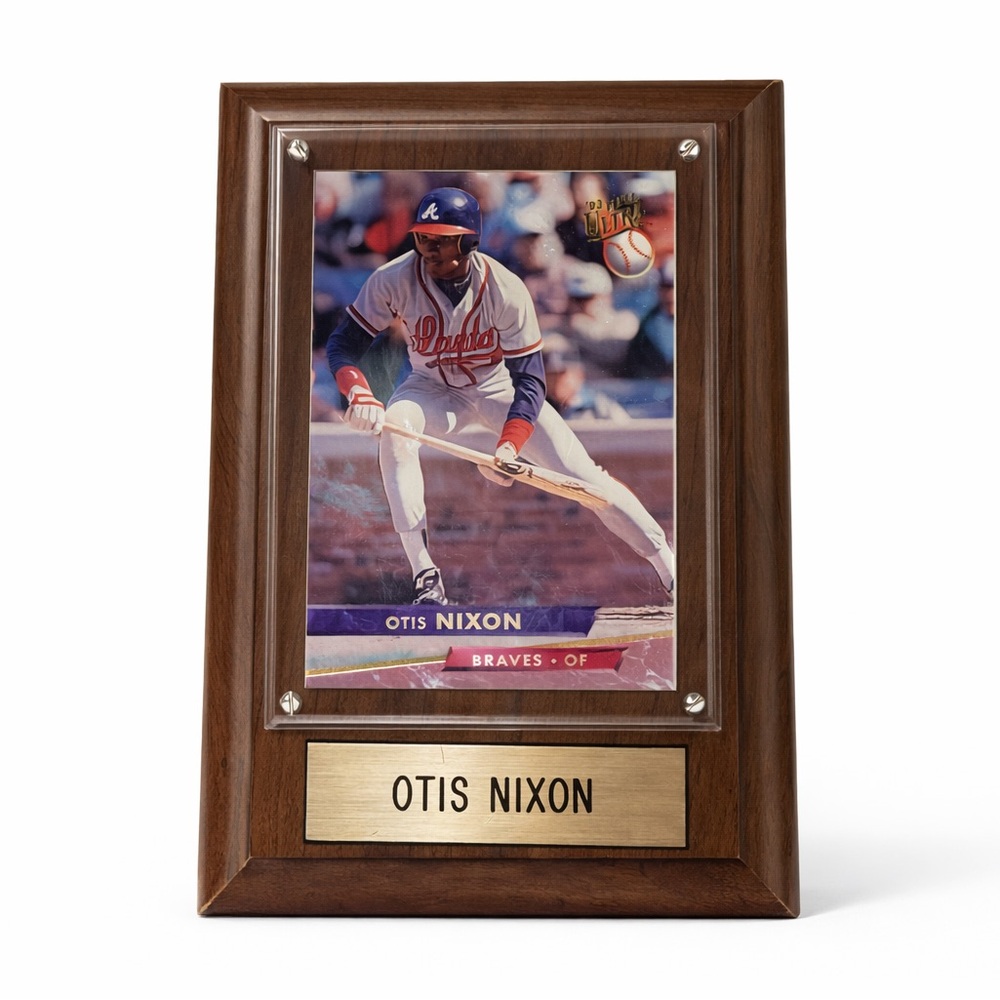Otis Nixon Vintage Baseball Plaque – Atlanta Braves Memorabilia